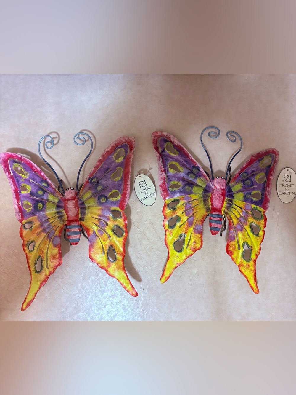 Colorful Butterfly Wall Accent Set - Pink, Purple & Yellow